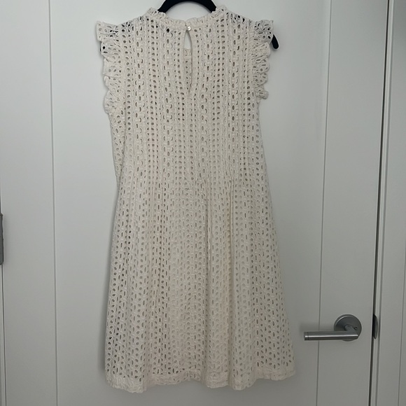 Madewell white eyelet ruffle sleeve shift dress - Picture 3 of 6